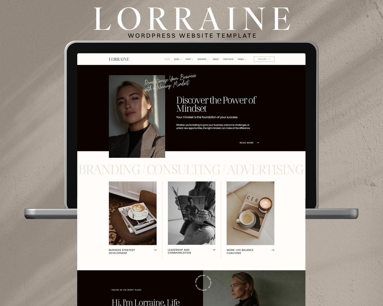 Lorraine WordPress Theme: Elementor Website Template for Business